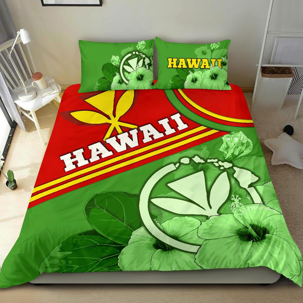 Hawaii Polynesian Bedding Set - Hawaii Kanaka Maoli Green - Polynesian Pride