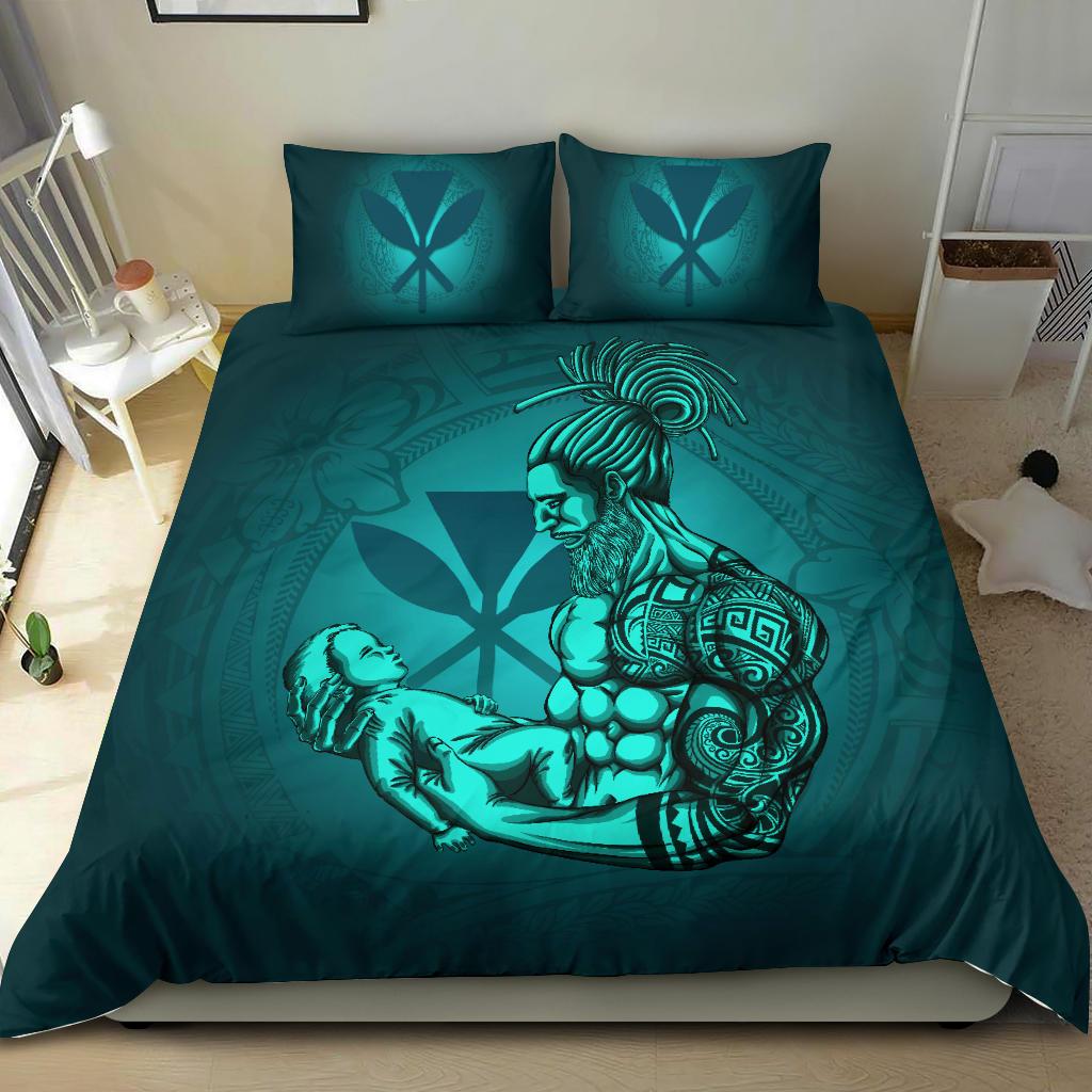 Polynesian Bedding Set Hawaii Duvet Cover Set - A Father's Love Blue Blue - Polynesian Pride