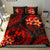 Polynesian Bedding Set - Tonga Duvet Cover Set - Red Plumeria - Polynesian Pride