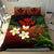 Kanaka Maoli (Hawaiian) Bedding Set, Polynesian Plumeria Banana Leaves Red - Polynesian Pride