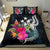 Polynesian Bedding Set - Kosrae Duvet Cover Set Tropical Flowers Blue - Polynesian Pride