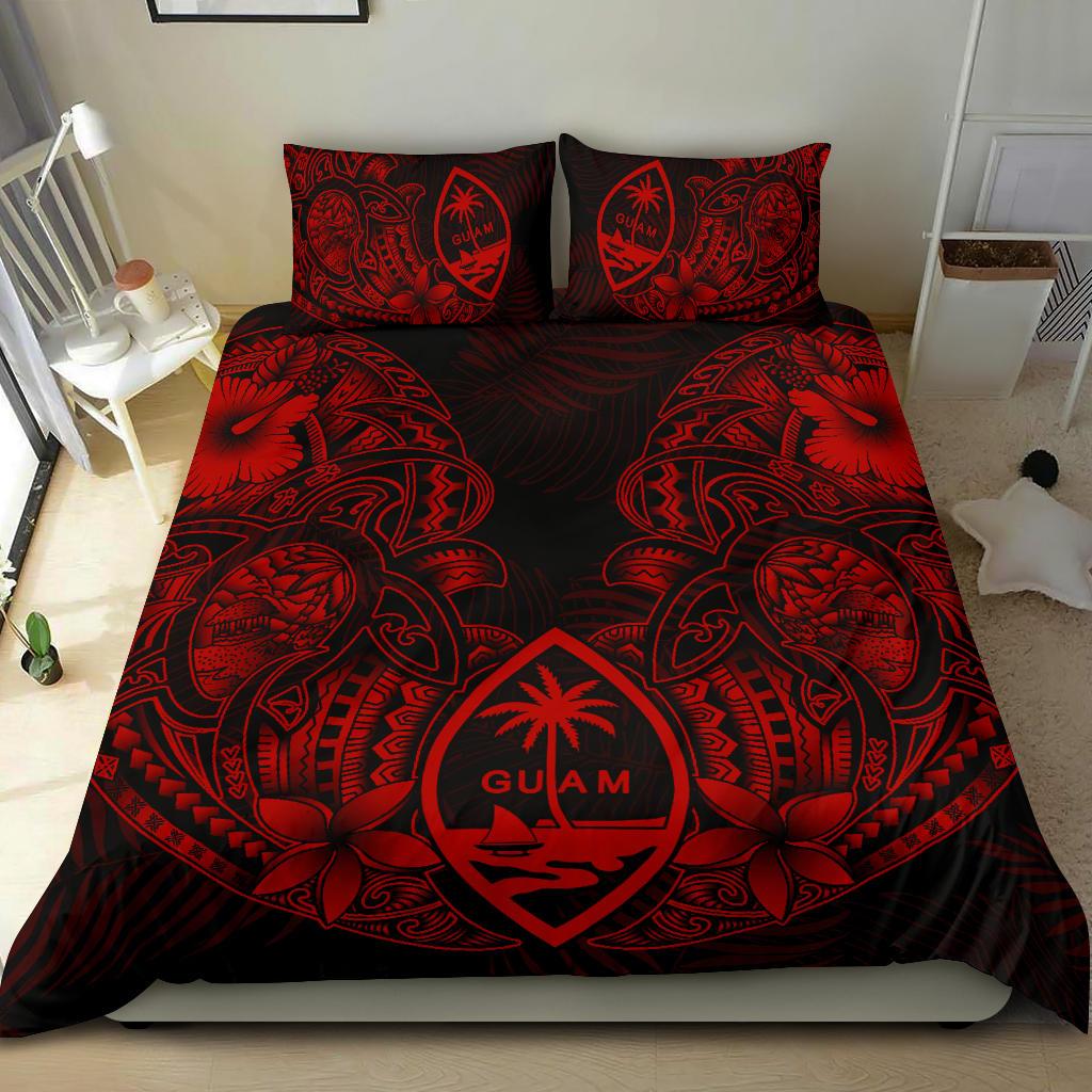 Polynesian Bedding Set - Guam Duvet Cover Sets - Red Turtle Homeland Notext RED - Polynesian Pride