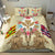 Hawaii Map Kanaka Two Men Holding Flag Bedding Set - AH - Beige Ver2 - Polynesian Pride