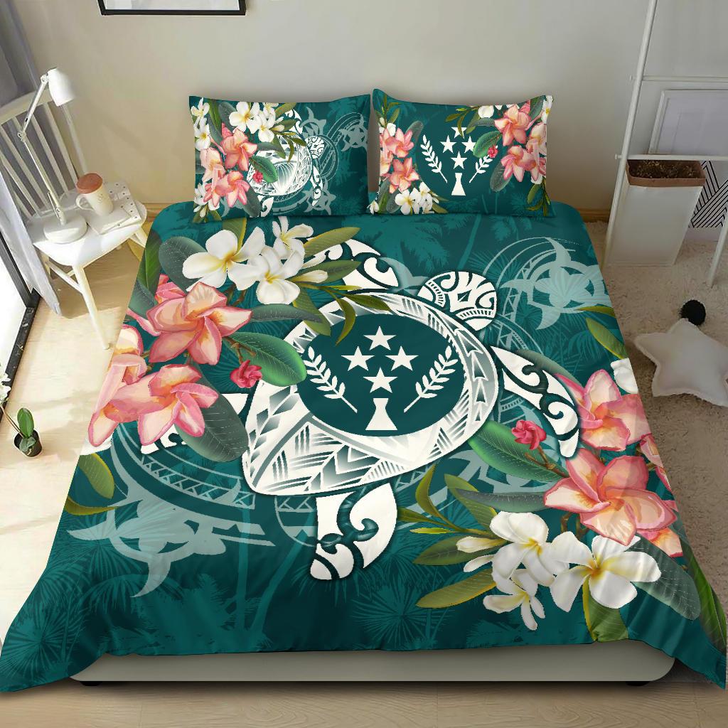 Kosrae Polynesian Bedding Set - Turtle with Plumeria Black - Polynesian Pride