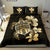 Hawaiian Kanaka Hibiscus Plumeria Mix Polynesian Turtle Bedding Set Gold AH - Polynesian Pride