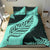 Signature Custom, Paua Shell Maori Silver Fern Bedding Set Turquoise - Polynesian Pride