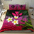 Kanaka Maoli (Hawaiian) Bedding Set, Polynesian Plumeria Banana Leaves Pink - Polynesian Pride