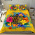 American Samoa Polynesian Bedding Set - Turtle with Plumeria and Hibiscus Yellow - Polynesian Pride