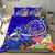 Hawaii Bedding Set - Turtle Plumeria Polynesian Tattoo Blue Color Blue - Polynesian Pride