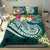 American Samoa Polynesian Bedding Set - Summer Plumeria Blue - Polynesian Pride