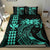 Hawaii Map Kanaka Polynesian Hula Girl Bedding Set - Turquoise - Polynesian Pride