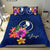 Micronesia Bedding Set - Yap Duvet Cover Set Floral With Seal Blue - Polynesian Pride