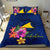 Polynesian Bedding Set - Tokelau Duvet Cover Set Floral With Seal Blue - Polynesian Pride