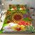 American Samoa Polynesian Bedding Set - Manta Ray Tropical Flowers (Reggae) - Polynesian Pride