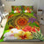 Fiji Polynesian Bedding Set - Manta Ray Tropical Flowers (Reggae) - Polynesian Pride