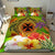 Wallis and Futuna Polynesian Bedding Set - Manta Ray Tropical Flowers (Reggae) - Polynesian Pride