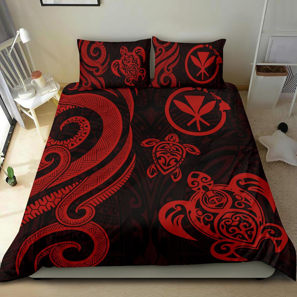 Polynesian Hawaii Bedding Set - Red Tentacle Turtle RED - Polynesian Pride