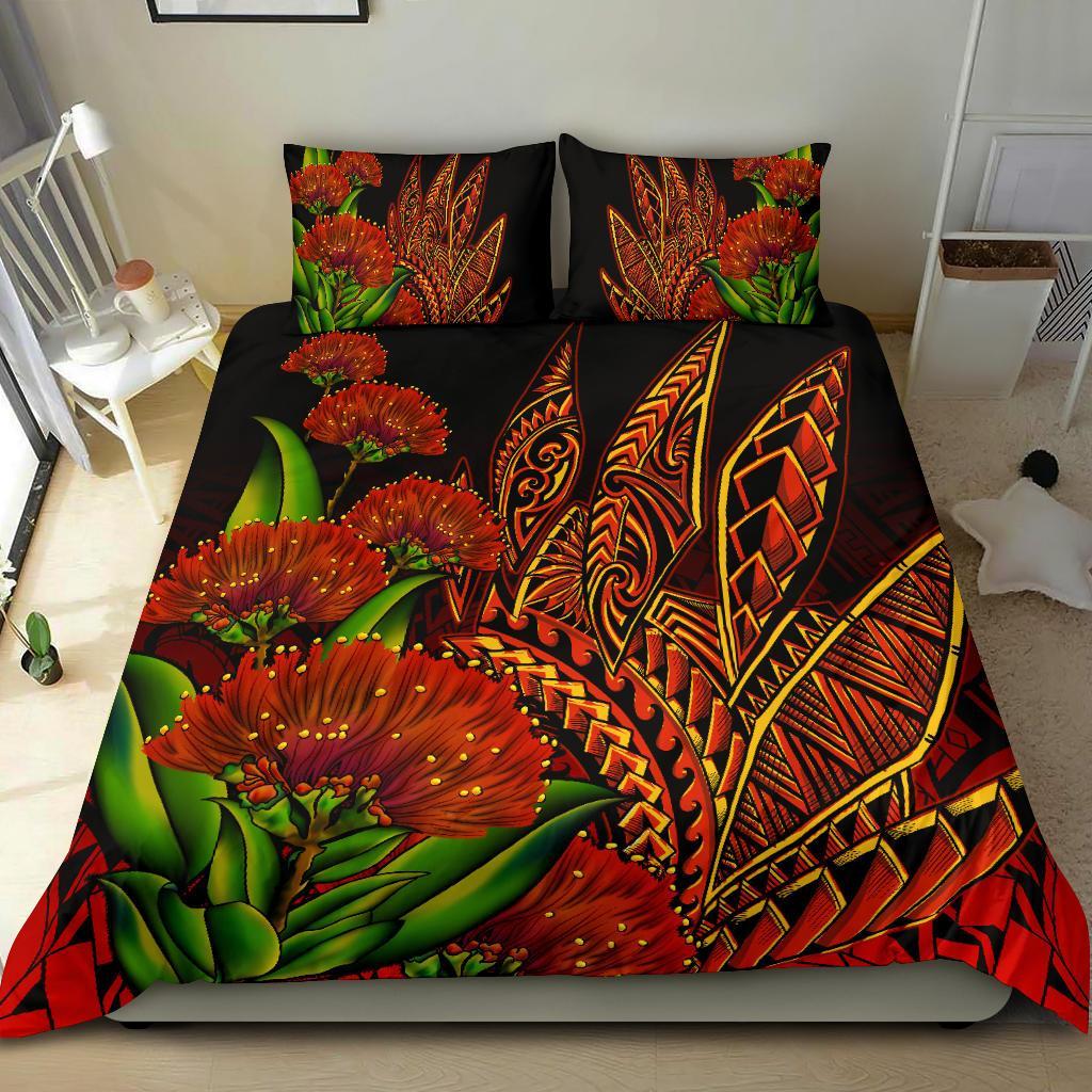 Polynesian Hawaii Bedding Set - Ohia Lehua Red - Polynesian Pride