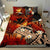 Kanaka Maoli (Hawaiian) Bedding Set, Polynesian Pineapple Banana Leaves Turtle Tattoo Red - Polynesian Pride