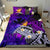 Kanaka Maoli (Hawaiian) Bedding Set, Polynesian Pineapple Banana Leaves Turtle Tattoo Purple - Polynesian Pride