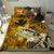 Kanaka Maoli (Hawaiian) Bedding Set, Polynesian Pineapple Banana Leaves Turtle Tattoo Yellow - Polynesian Pride