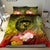 Polynesian Hawaii Bedding Set - Humpback Whale with Tropical Flowers (Yellow) Yellow - Polynesian Pride