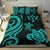 Kosrae Micronesian Bedding Set - Turquoise Tentacle Turtle Black - Polynesian Pride