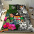 Fiji Bedding Set - Turtle Plumeria Banana Leaf Crest Black - Polynesian Pride