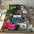 Samoa Bedding Set - Turtle Plumeria Banana Leaf Black - Polynesian Pride