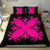 Hawaiian Bedding Set Royal Pattern - Black And Pink - A2 Style - Polynesian Pride