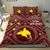 Papua New Guinea Bedding Set - Flag With Polynesian Patterns (Red) - Polynesian Pride