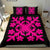 Hawaiian Bedding Set Royal Pattern - Black And Pink - C2 Style - Polynesian Pride