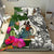 Vanuatu Bedding Set White - Turtle Plumeria Banana Leaf - Polynesian Pride