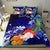 Kosrae Bedding Set - Humpback Whale with Tropical Flowers (Blue) - Polynesian Pride