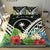 Chuuk Bedding Set - Chuuk Coat of Arms & Polynesian Tropical Flowers White - Polynesian Pride