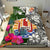 Tahiti Custom Personalised Bedding Set White - Turle Plumeria Banana Leaf - Polynesian Pride