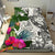 New Caledonia Custom Personalised Bedding Set White - Turle Plumeria Banana Leaf Crest - Polynesian Pride