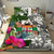 Fiji Custom Personalised Bedding Set White - Turtle Plumeria Banana Leaf Crest - Polynesian Pride