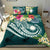 Marshall Islands Polynesian Bedding Set - Summer Plumeria (Turquoise) - Polynesian Pride