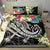 Kosrae Polynesian Bedding Set - Summer Plumeria (Black) - Polynesian Pride