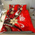 New Caledonia Bedding Set - Tribal Flower With Special Turtles Red Color Red - Polynesian Pride