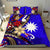 Nauru Bedding Set - Tribal Flower With Special Turtles Blue Color Blue - Polynesian Pride