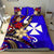 Wallis and Futuna Bedding Set - Tribal Flower With Special Turtles Blue Color Blue - Polynesian Pride