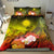 Marshall Islands Custom Personalised Bedding Set - Humpback Whale with Tropical Flowers (Yellow) - Polynesian Pride