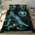 Hawaii Polynesian Bedding Set - Turtle With Blooming Hibiscus Turquoise - Polynesian Pride