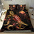 Papua New Guinea Polynesian Bedding Set - Turtle With Blooming Hibiscus Gold - Polynesian Pride