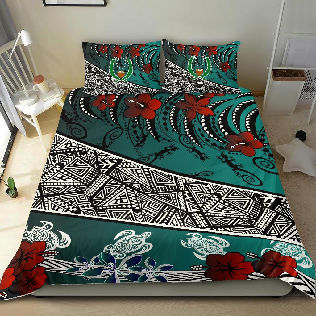 Pohnpei Bedding Set - Lizard And Turtle Green Green - Polynesian Pride