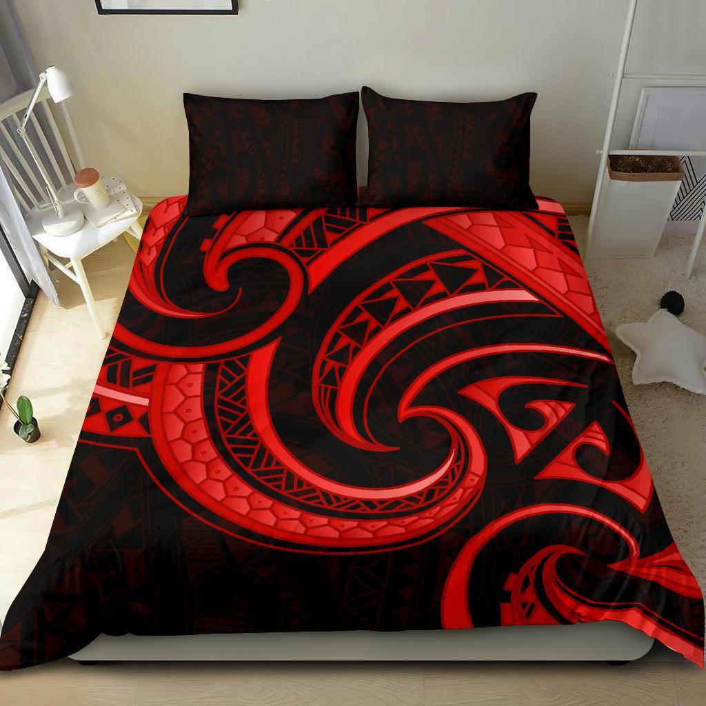 New Zealand Maori Mangopare Bedding Set Polynesian - Red Red - Polynesian Pride
