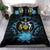 Solomon Island Duvet Cover Set - Solomon Island Coat Of Arms & Blue Hibiscus - Polynesian Pride