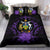 Solomon Island Duvet Cover Set - Solomon Island Coat Of Arms & Purple Hibiscus - Polynesian Pride